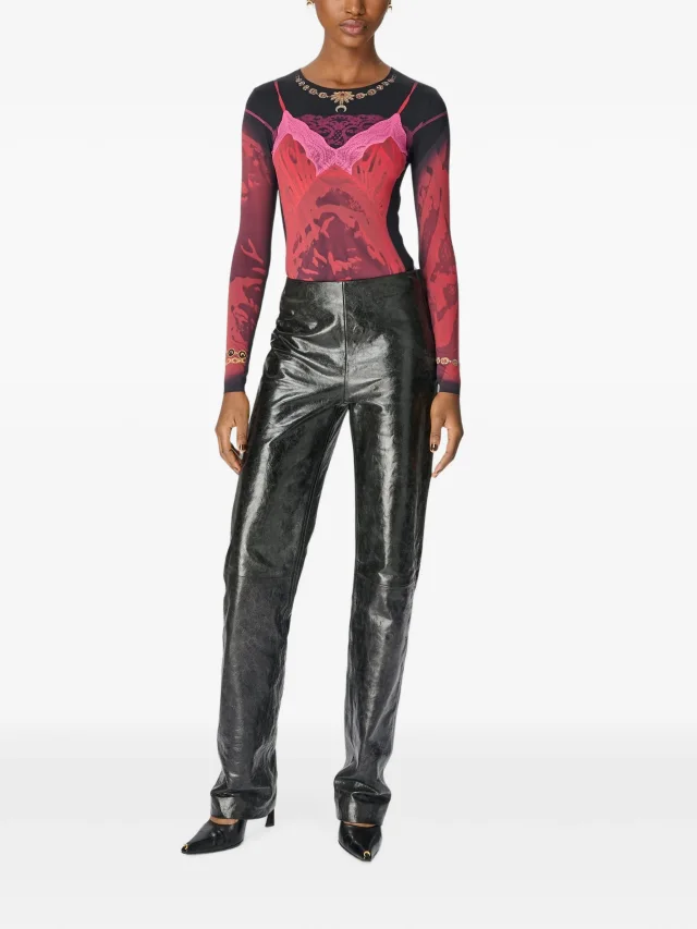 Marine Serre printed crew-neck long-sleeved T-shirt, photo 2 of 2 from FARFETCH