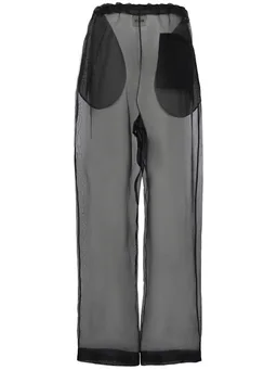 Khaite Wide-leg trousers with drawstring in 100% Silk, photo 4 of 5 from LUISAVIAROMA