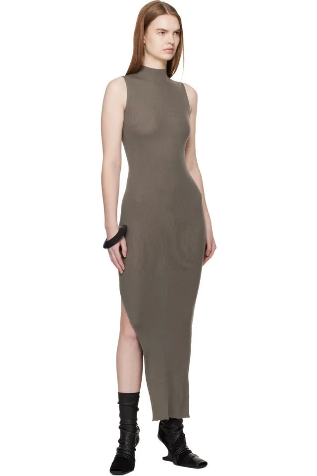 Rick Owens Gray Temple SL Turtle Midi Dress, photo 4 of 4 from SSENSE
