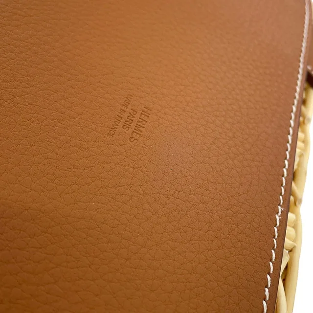 Hermès Bottlebasket Park Gold Willow wood, Taurillon, squirrel in Gold from GALLERY RARE, photo 7 of 12