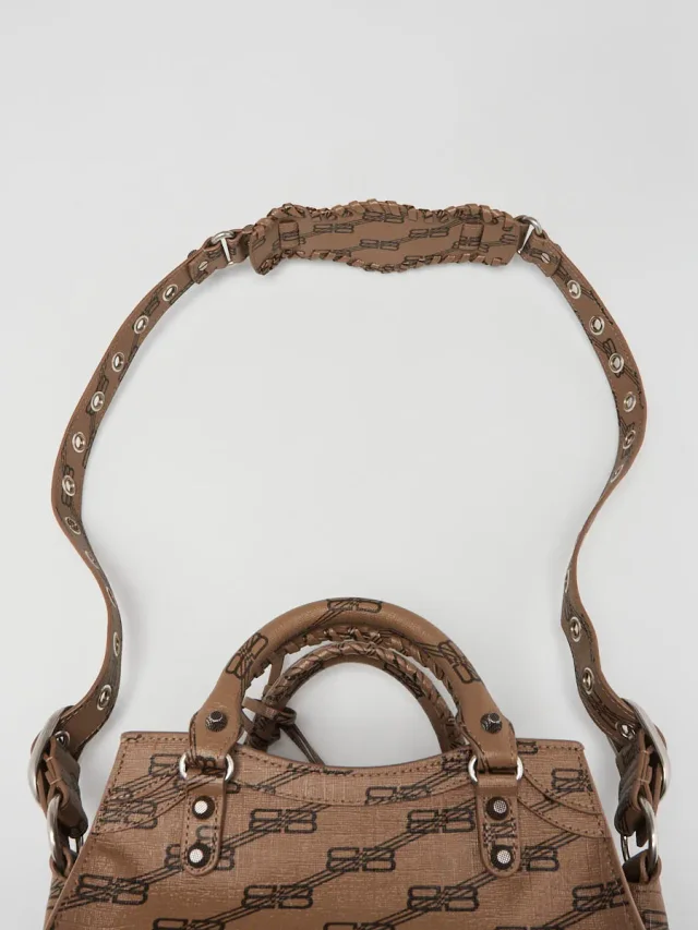 Balenciaga Brown/Black BB Monogram Coated Canvas Cagole XS Crossbody Bag in Black Coated canvas from Yoogis, photo 11 of 15