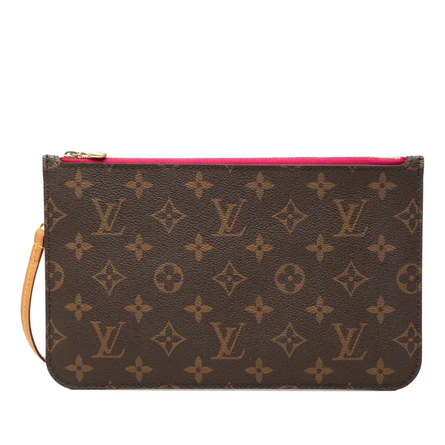 Brown Louis Vuitton Monogram Neverfull MM Pouch in Brown Coated canvas from Designer Revival