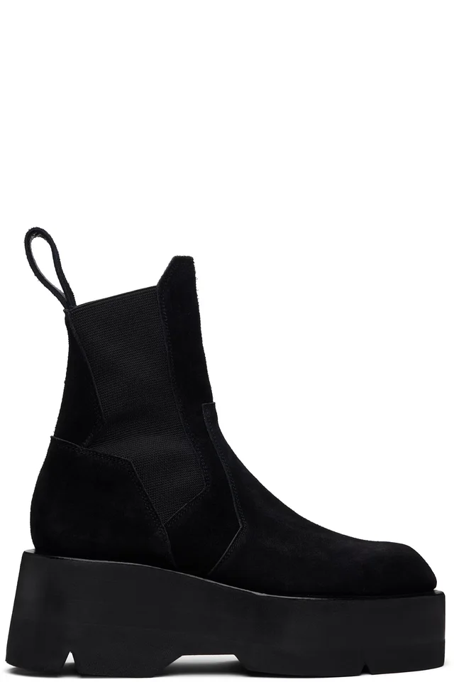 Julius Black Prism Side Gore Chelsea Boots, image 1 of 1 from SSENSE