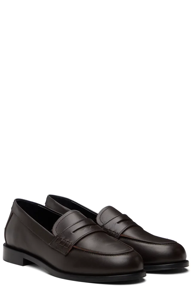 Aeyde Brown Oscar Leather Loafers, photo 4 of 5 from SSENSE