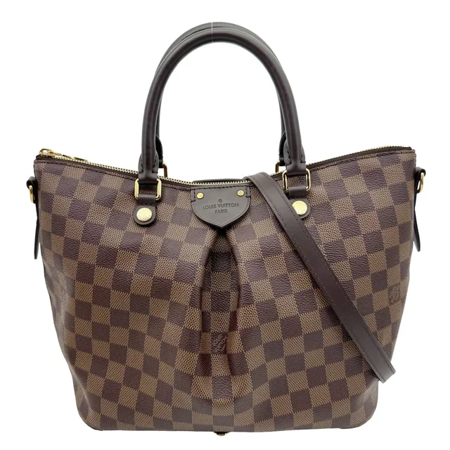 Louis Vuitton Siena MM Damier Ebene Shoulder Bag Brown in Brown Canvas from Dallas Designer Handbags