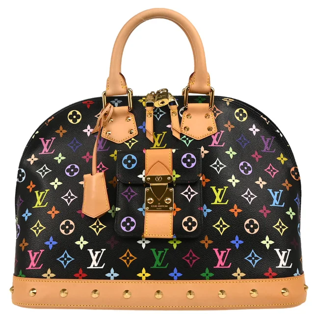 Louis Vuitton 2013 Black Monogram Multicolor Alma GM Handbag M40442 in Black Canvas from AMORE Vintage Tokyo