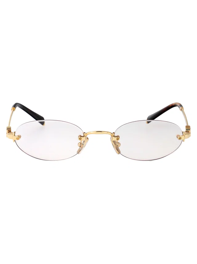 Miu Miu 0mu Gold Metal Frame Sunglasses in Gold from HEWI