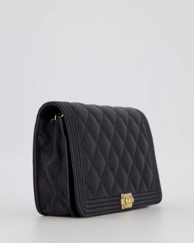 Chanel Navy Boy Wallet on Chain Bag in Navy Caviar leather from Sellier, photo 10 of 19
