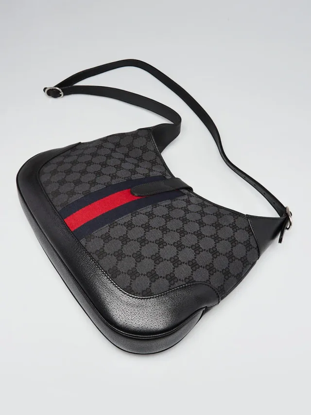 Balenciaga x Gucci Grey/Black Canvas/Leather The Hacker Project 1961 Medium Jackie Bag in Black Canvas from Yoogis, photo 3 of 11