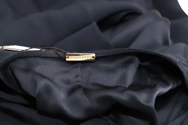 Adam Lippes Cape Dress in Navy Blue Viscose in Blue, photo 4 of 6 from ShopSimon