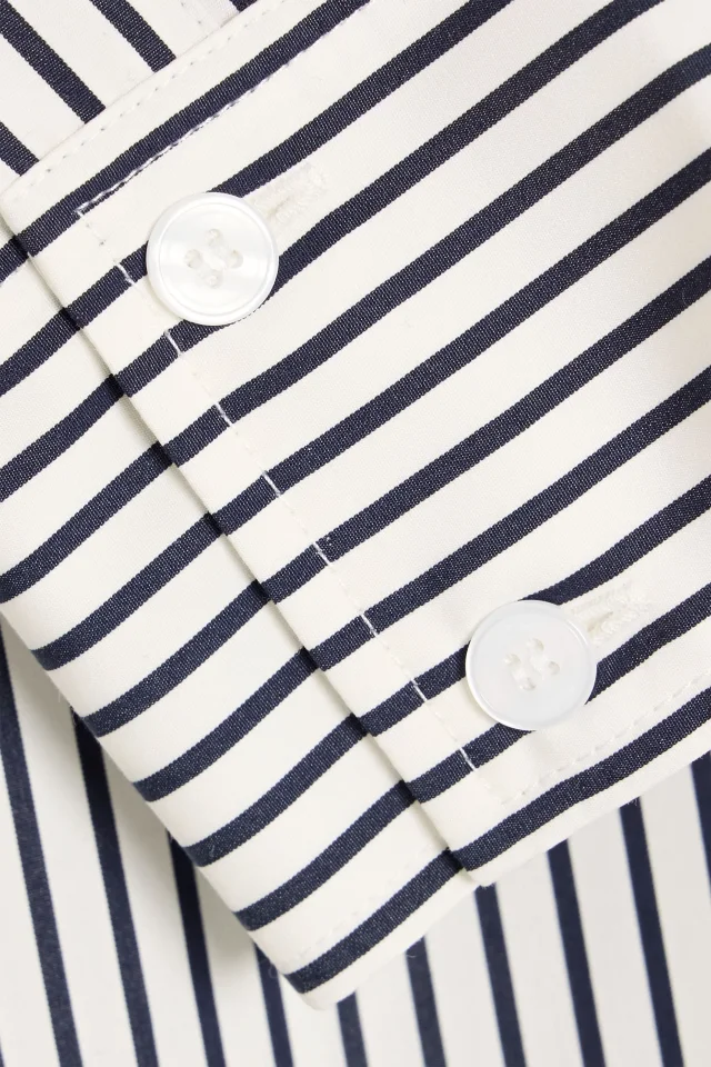 Proenza Schouler Isla Cape-Effect Striped Cotton and Silk-Blend Mini Shirt Dress, photo 4 of 4 from THE OUTNET