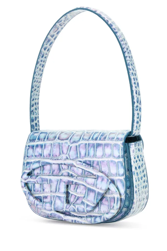 Diesel Mano Shoulder Bag — Blue in Blue Crocodile from HEWI, photo 2 of 2