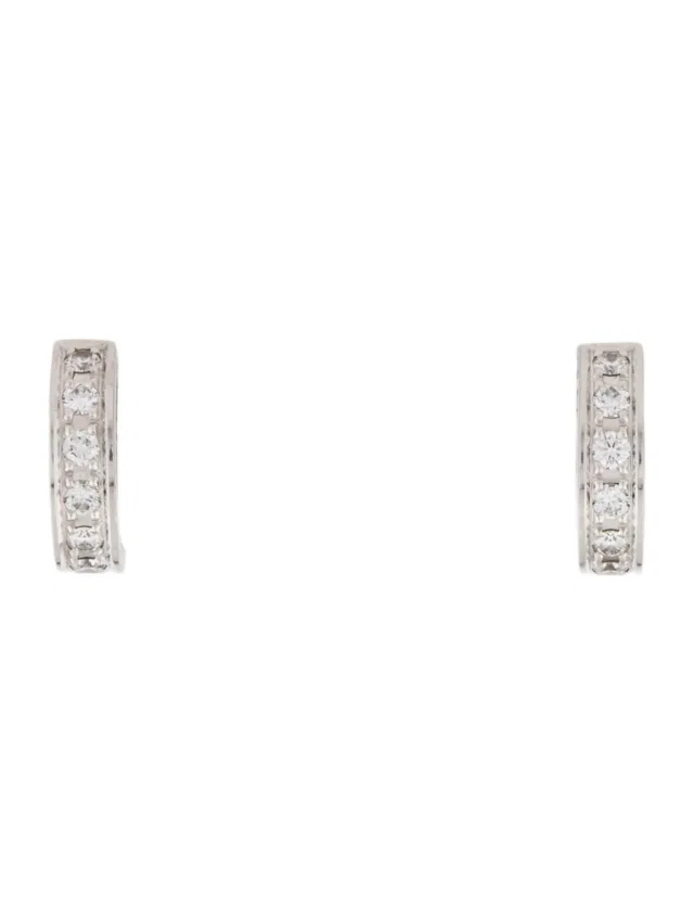 Boucheron 18K Diamond Quatre Radiant Huggie Earrings in multicolor from The RealReal