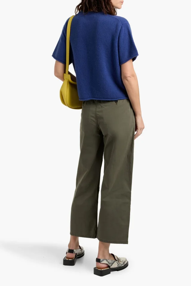 The Elder Statesman Cotton-Twill Straight-Leg Pants in Army green, photo 3 of 4 from THE OUTNET