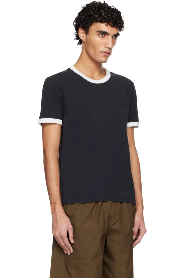 A.P.C. Black Contrast Trim T-shirt, photo 2 of 4 from SSENSE