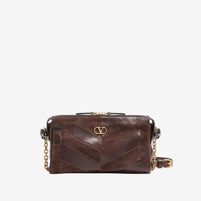 Valentino Garavani Panthea Shoulder Bag — Brown Leather in Brown Leather from HEWI