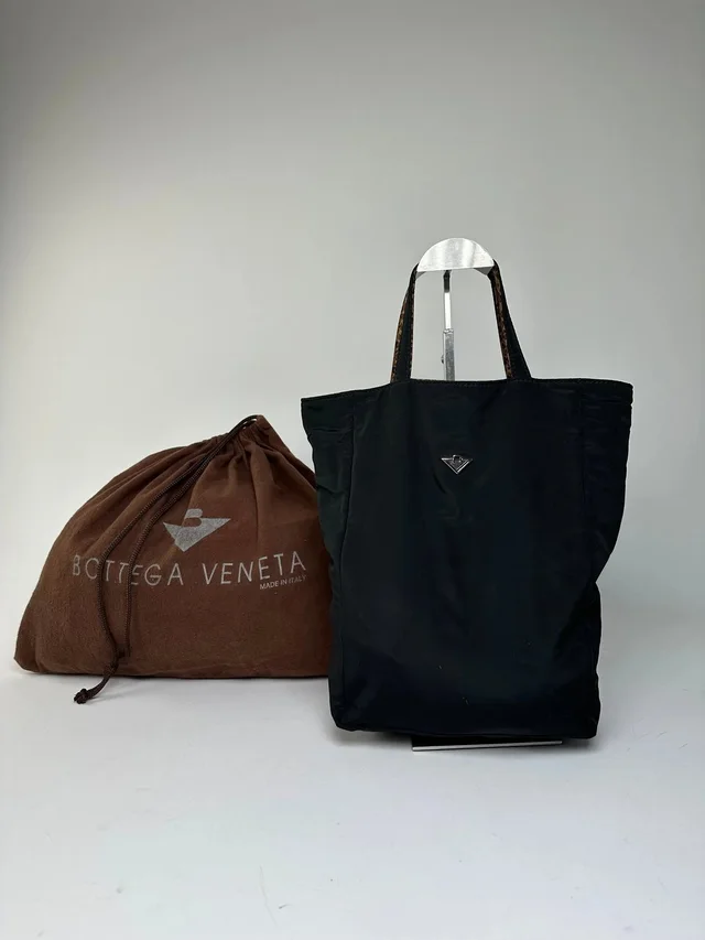 Bottega Veneta Vintage Reversible Nylon Tote Bag Leopard in black Nylon from Grailed