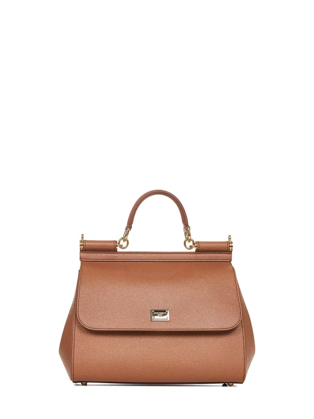 Dolce & Gabbana Sicily Top Handle Bag — Camel Calf Leather in Brown Calfskin from HEWI