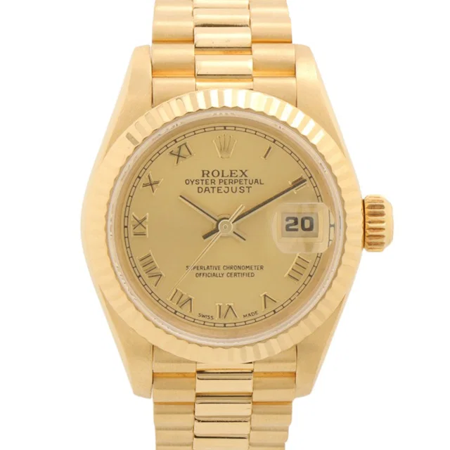 Rolex Circa 1994-1995 18K Datejust 26mm W-serial Automatic Gold in Gold from VINTAGE QOO TOKYO