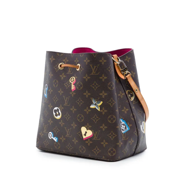Brown Louis Vuitton Monogram Love Lock Neonoe MM Bucket Bag in Brown Coated canvas from Designer Revival, photo 2 of 2