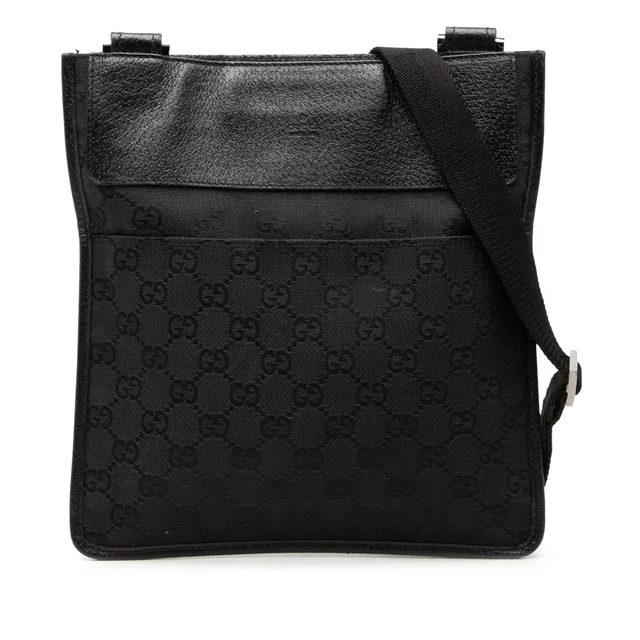 Black Gucci GG Canvas Crossbody in Black Canvas from Designer Revival