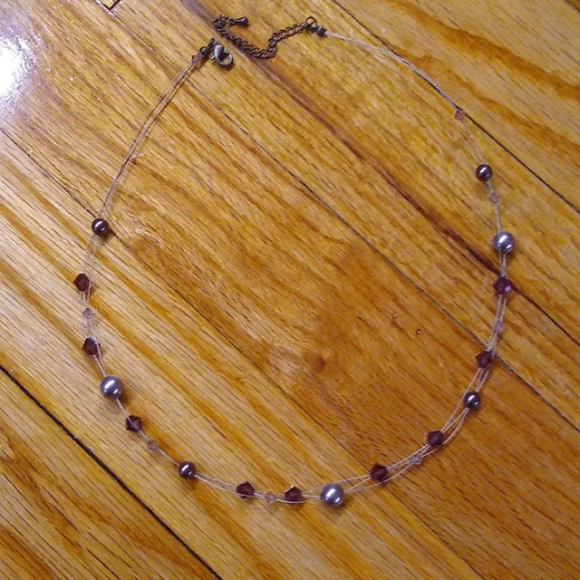 Swarovski Crystal And Faux Pearl Necklace in purple|gray|silver from Poshmark