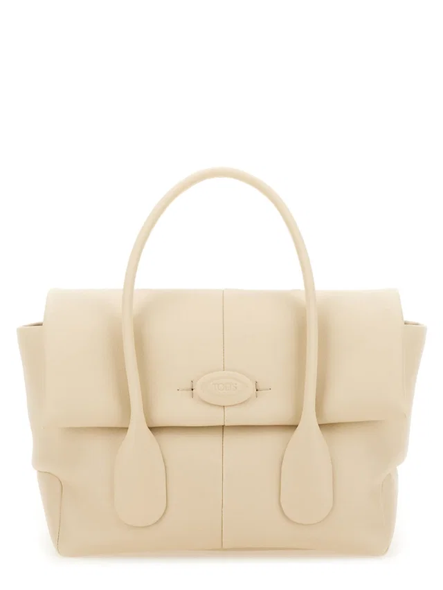 Tod's Reverse Small Di Top Handle Bag — White Calfskin in White Calfskin from HEWI