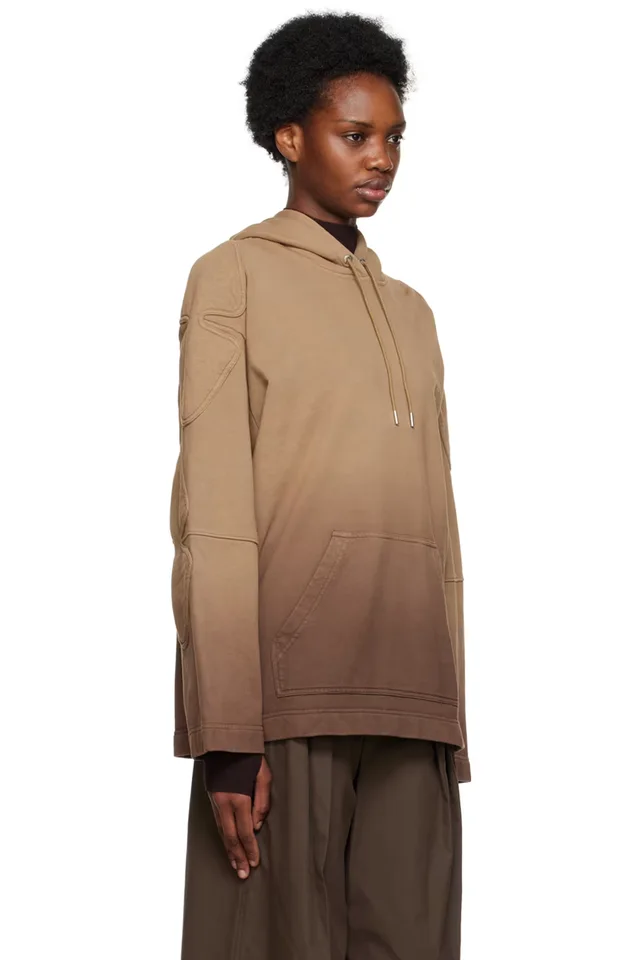Dion Lee Brown & Taupe Padded Sunfade Hoodie, photo 2 of 4 from SSENSE