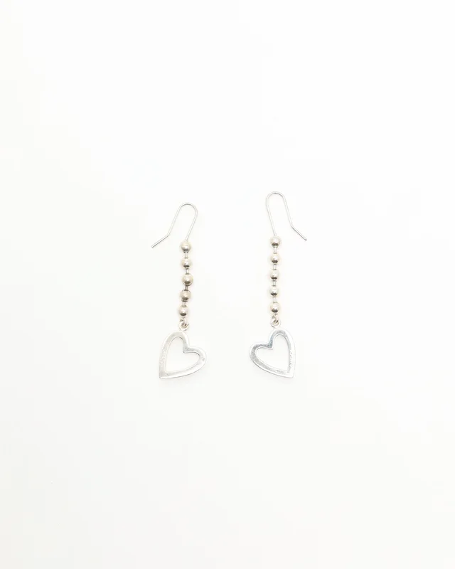 Gucci Dangling Silver Heart Earrings in Silver from A Retro Tale, photo 2 of 3