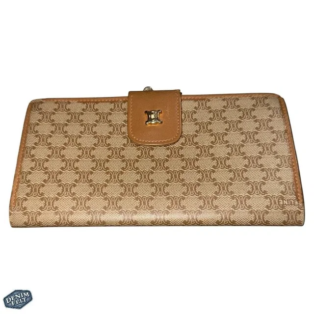 Celine Beige/Tan Macadam Triomphe Canvas/Leather Bifold Long Wallet Vintage in brown|neutral Canvas from Poshmark
