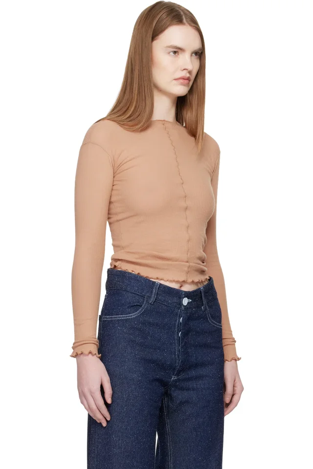 Baserange Tan Pama Long Sleeve T-shirt, photo 2 of 4 from SSENSE