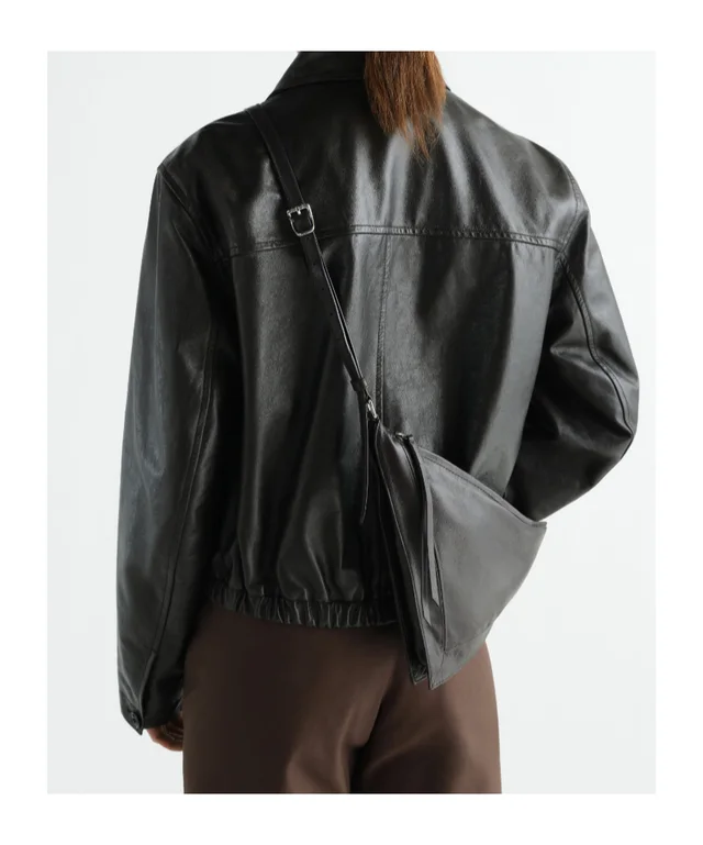 Lemaire Pocket Scarf bag in shiny nappa lambskin, photo 3 of 4 from SENSER