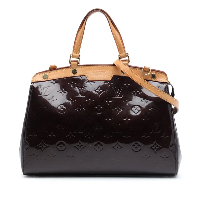 Purple Louis Vuitton Monogram Vernis Brea MM Satchel in Purple Leather from Designer Revival