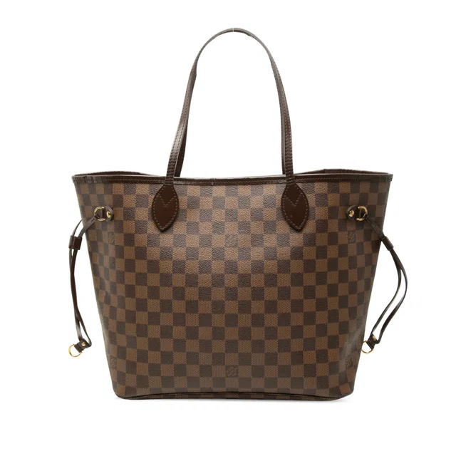 Brown Louis Vuitton Damier Ebene Neverfull MM Tote Bag in Brown Canvas from Designer Revival