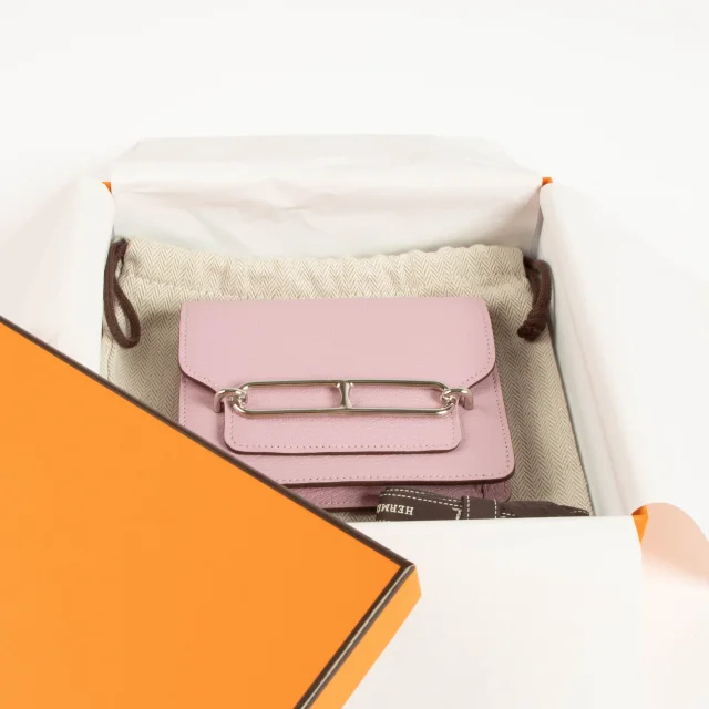 Hermès Roulis Slim Wallet Mauve Sylvestre Chevre Mysore PHW in Goatskin from Labellov, photo 2 of 5