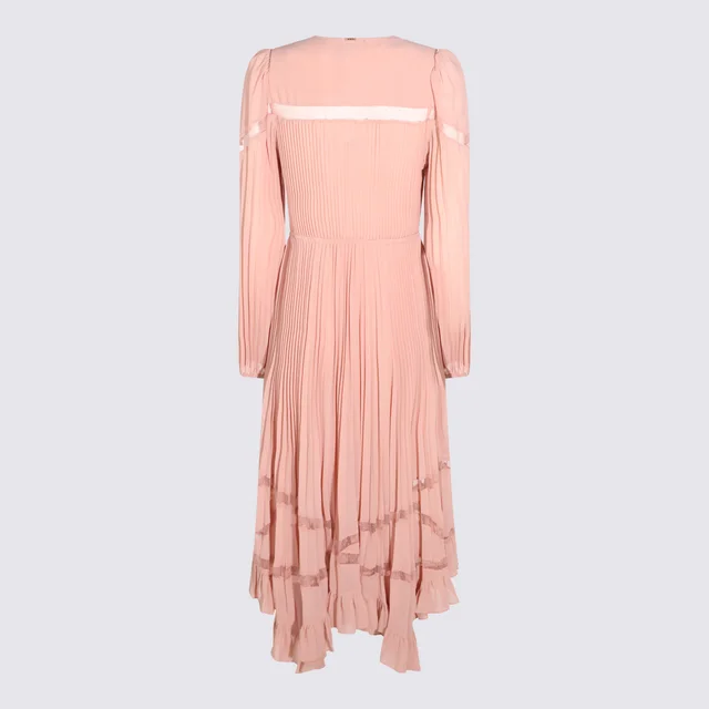 Twinset Pleated wrap‑front long‑sleeve midi dress, photo 2 of 4 from SENSER