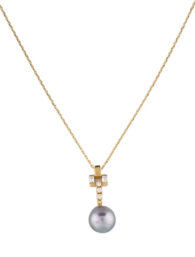 Mikimoto 18K Pearl & Diamond Pendant Necklace, 15.75" in multicolor from The RealReal