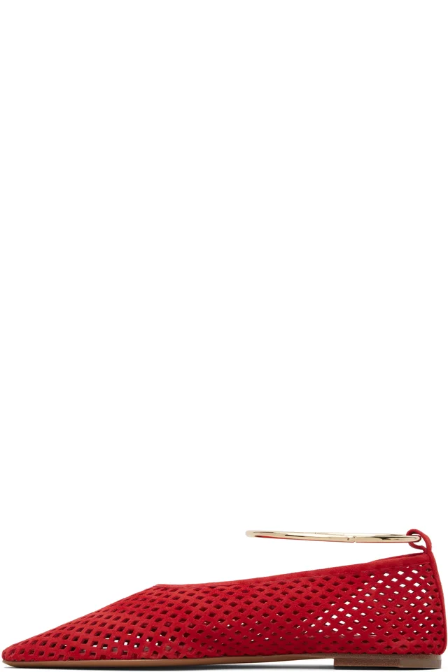Jil Sander Red Ring Ballerina Flats, photo 3 of 5 from SSENSE