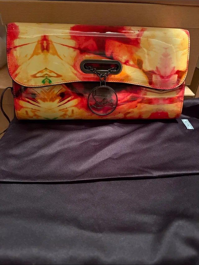Christian Louboutin Tie-Dye Patent Leather Clutch in yellow|red Patent leather from Poshmark