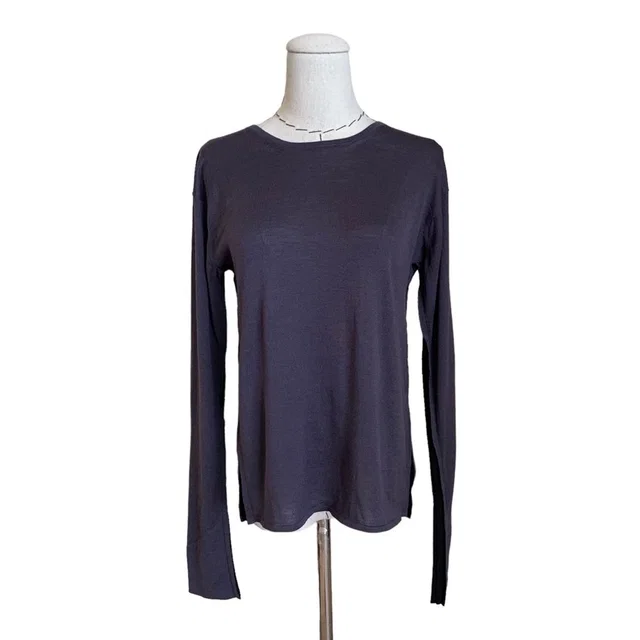 Jil Sander Long Sleeve Wool Silk Sweater Top Sz 40 in gray|purple Silk from Poshmark