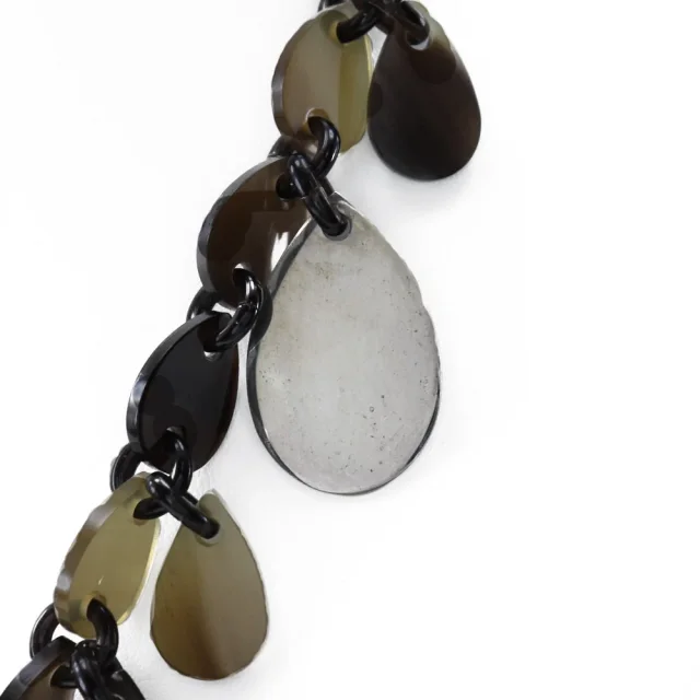 Hermès Teardrop Necklace Buffalo Horn Silver 925 in Brown 925Silver from LuxUness, photo 4 of 6