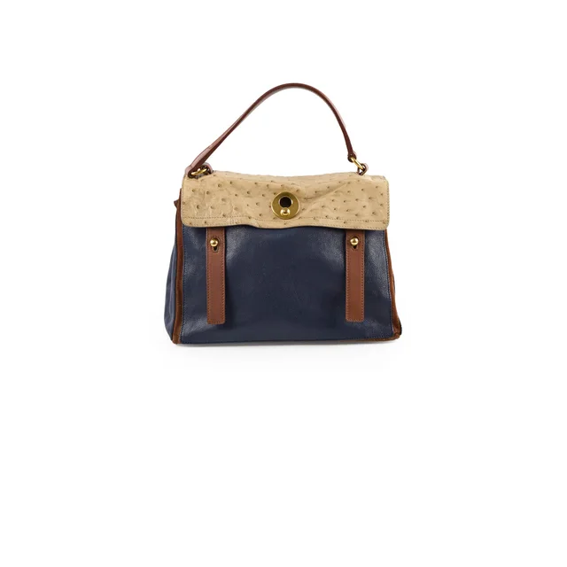 Saint Laurent Medium Muse Bag Ostrich/ Calfskin/ Suede in Calfskin from The Purse Affair