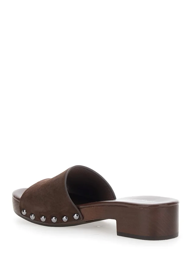 JEFFREY CAMPBELL CAMBRIE TURQUOISE Sandals with Brown Leather Crossed Straps for Women in Brown, photo 6 of 8 from Gaudenzi Boutique