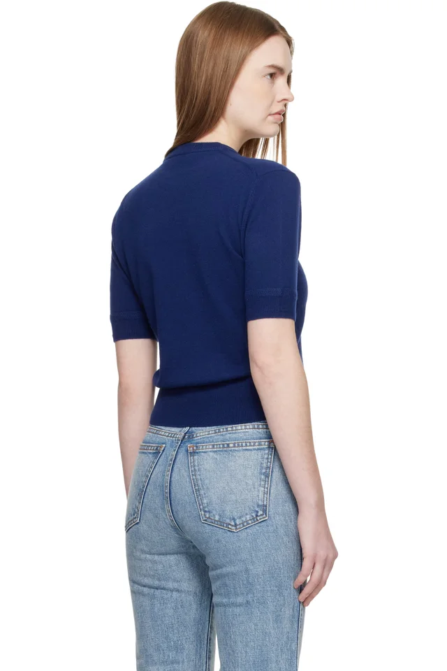 Jil Sander Blue Lightweight Wool Knit T-Shirt, photo 3 of 4 from SSENSE