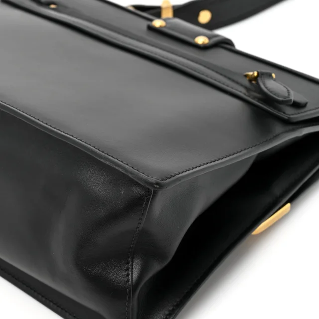 Prada City Calfskin Saffiano Cahier Top Handle Bag Black in Black Saffiano leather from FASHIONPHILE, photo 13 of 13