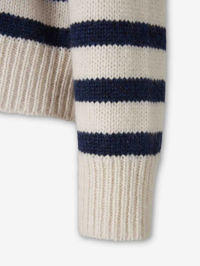 Nili Lotan Striped zip-neck knit sweater, photo 4 of 4 from SENSER