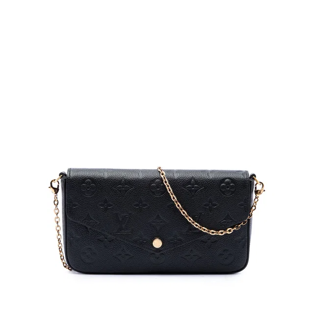 Black Louis Vuitton Monogram Empreinte Pochette Felicie Crossbody Bag in Black from Designer Revival