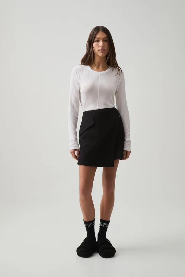 Athletica Wrap Mini Skirt 612 in Black from Aje, photo 1 of 1