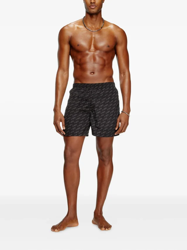 Diesel mid-length swim shorts with all-over logo, photo 2 of 2 from FARFETCH