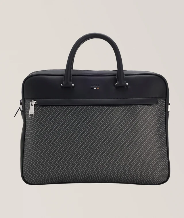 BOSS Ray Monogram Faux Leather Document Case in Black 60% polyester, 40% polyurethane from Harry Rosen, photo 1 of 1